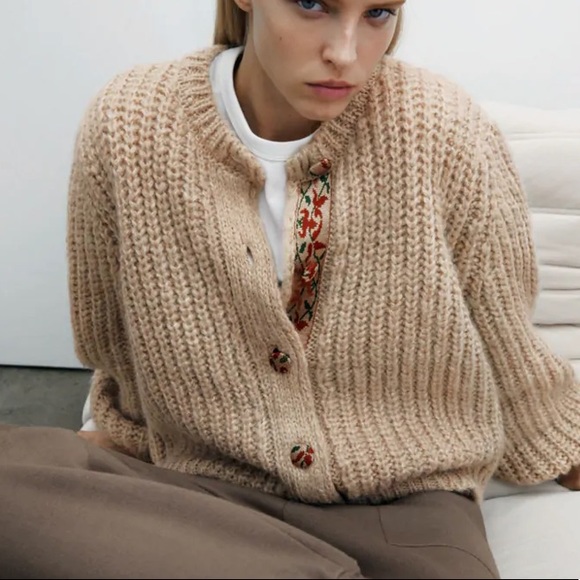 Zara Sweaters - Zara Knit Jacquard Jacket